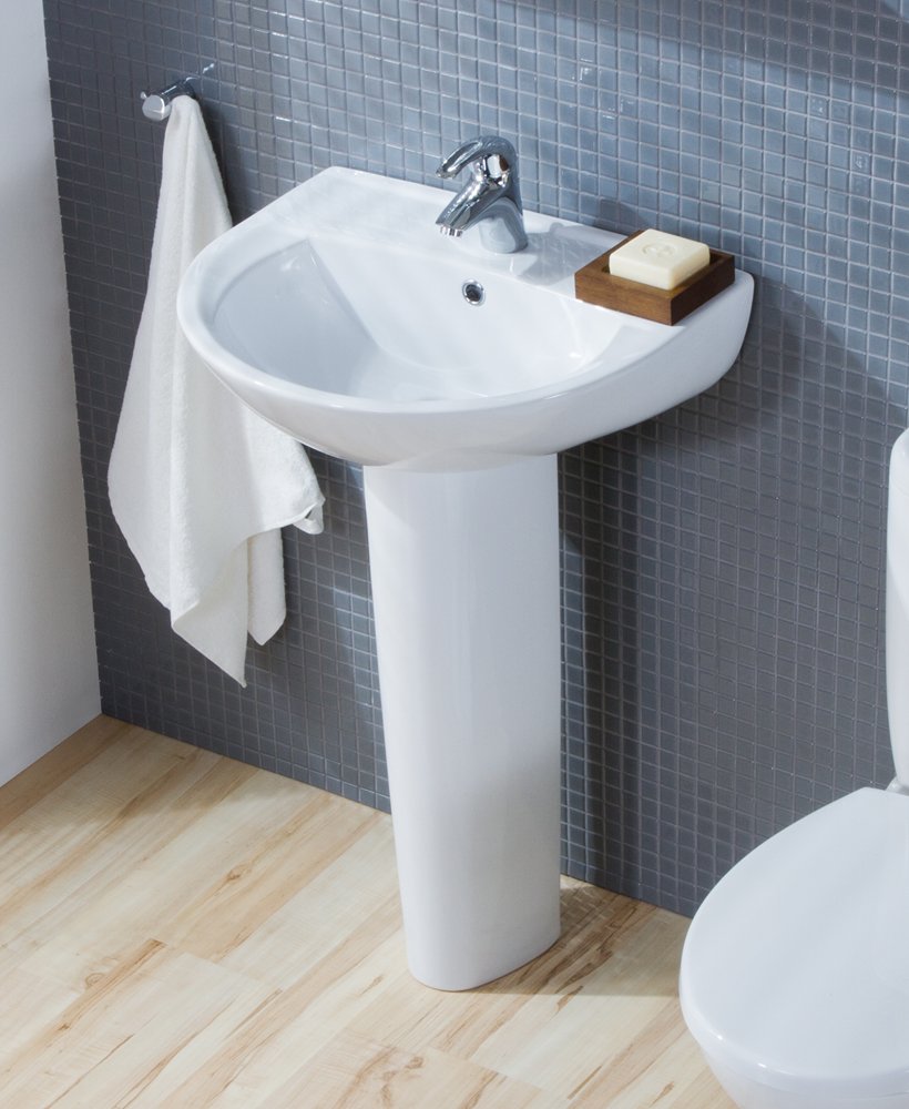 PRESIDENT 50CM BASIN 1TH & FULL PEDESTAL