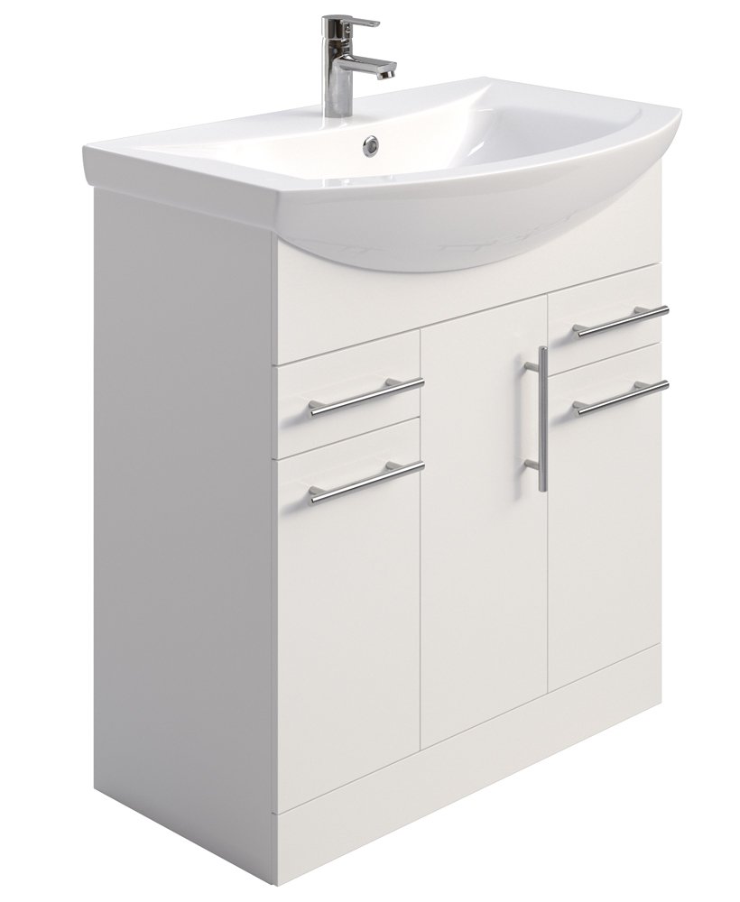 BELMONT GLOSS WHITE 75CM VANITY UNIT