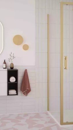 FLAIR ILI SIDE PANEL 700MM BRUSHED BRASS CLEAR GLASS