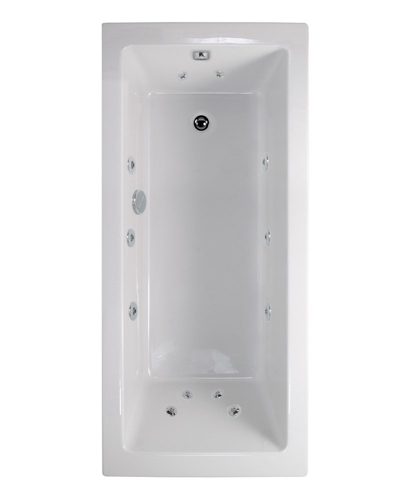 PACIFIC ENDURA 1700X750MM SINGLE ENDED 12 WHITE JET WHIRLPOOL BATH