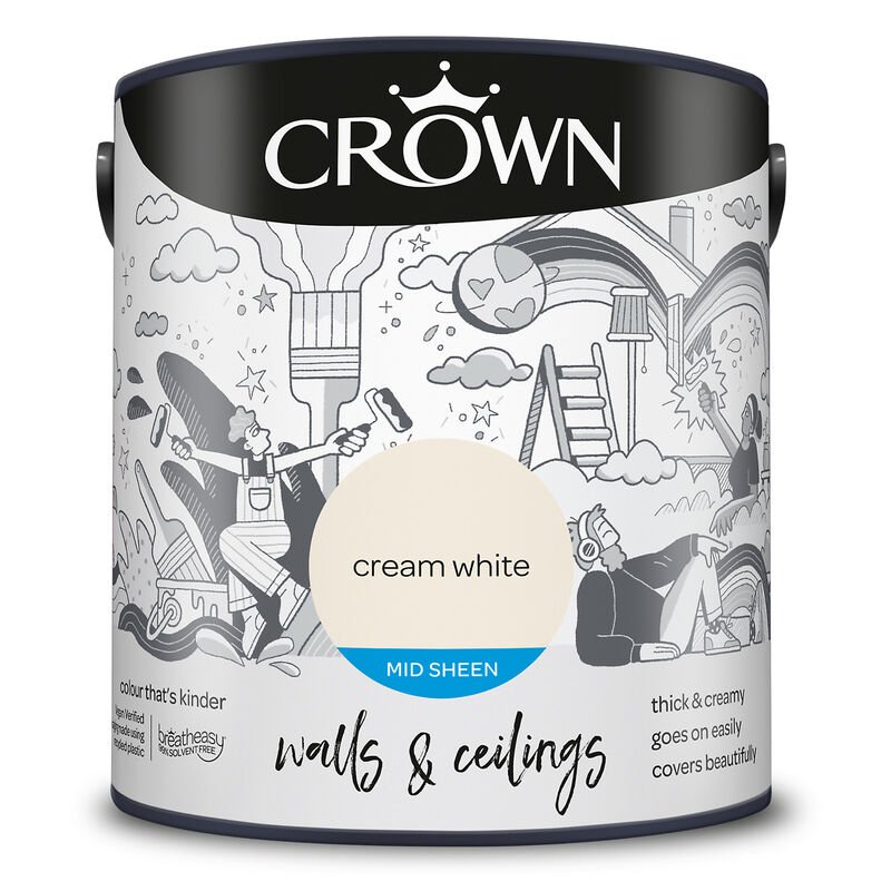 CROWN CR MID SHEEN CREM WHITE 2.5L