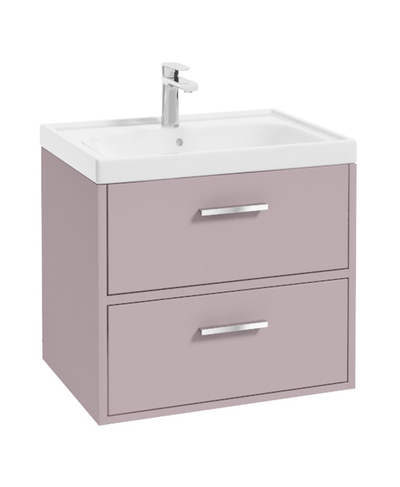 FINLAND 60cm Vanity unit Matt Cashmere Pink-Chrome Handles