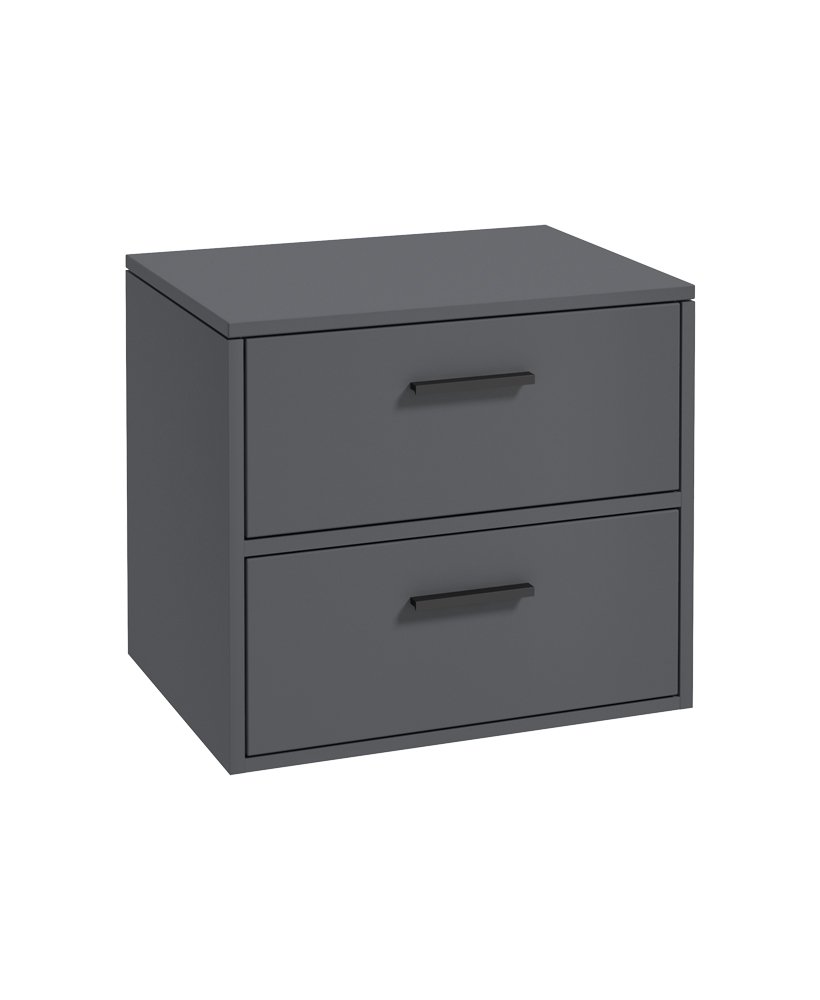 FINLAND 60CM UNIT WITH COUNTER TOP BLACK HANDLE MATT MIDNIGHT GREY