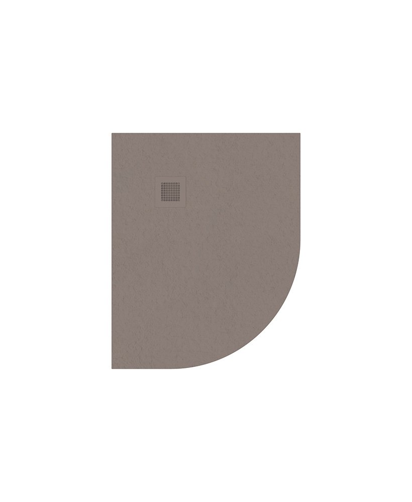SLATE 1000x800 Offset Quadrant Shower Tray LH Taupe - Anti Slip