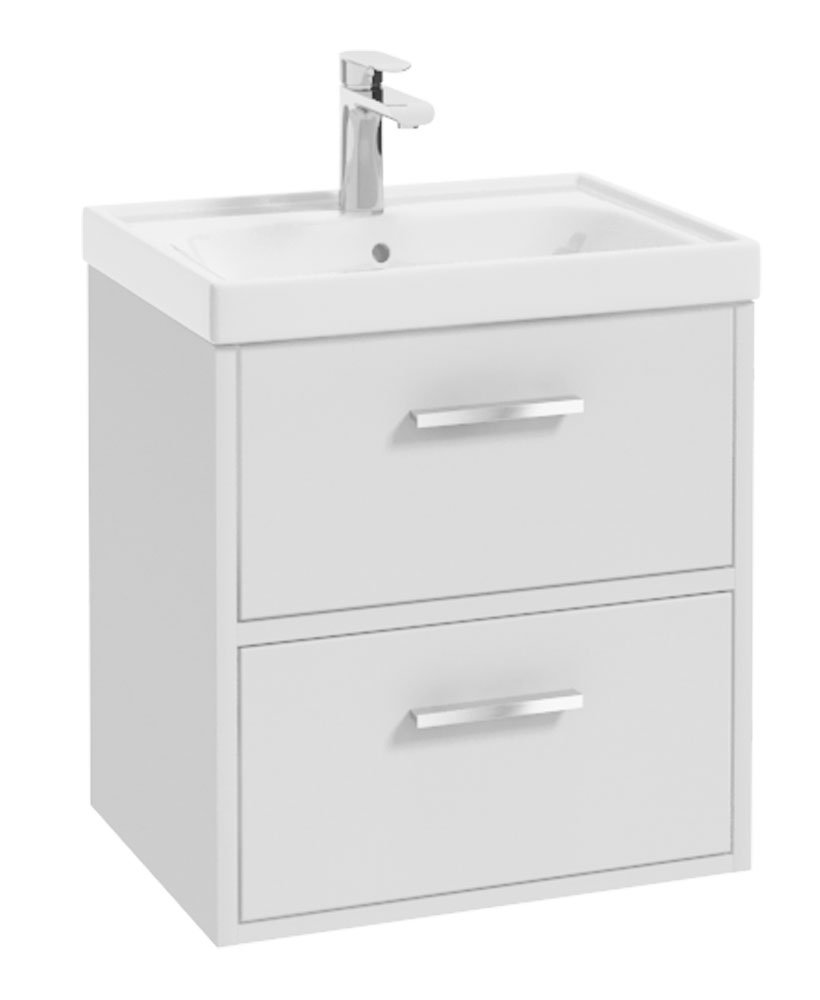 FINLAND 50cm Vanity unit Matt White-Chrome Handles
