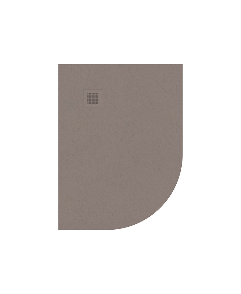 SLATE 1200x900 Offset Quadrant Shower Tray LH Taupe - Anti Slip