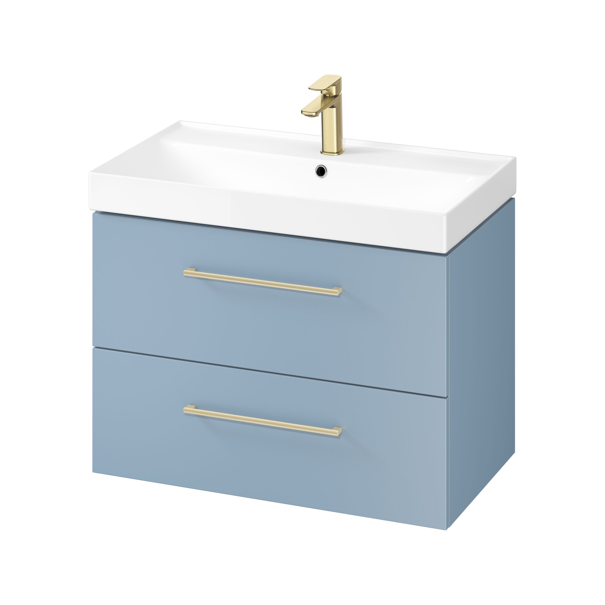 Larga 800mm Basin & Wall Hung Unit Blue
