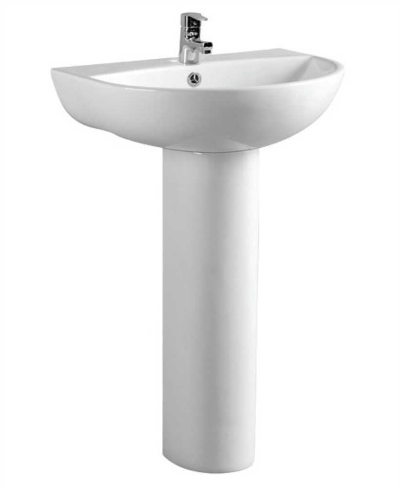 VERONA ROUND 50CM BASIN & FULL PEDESTAL