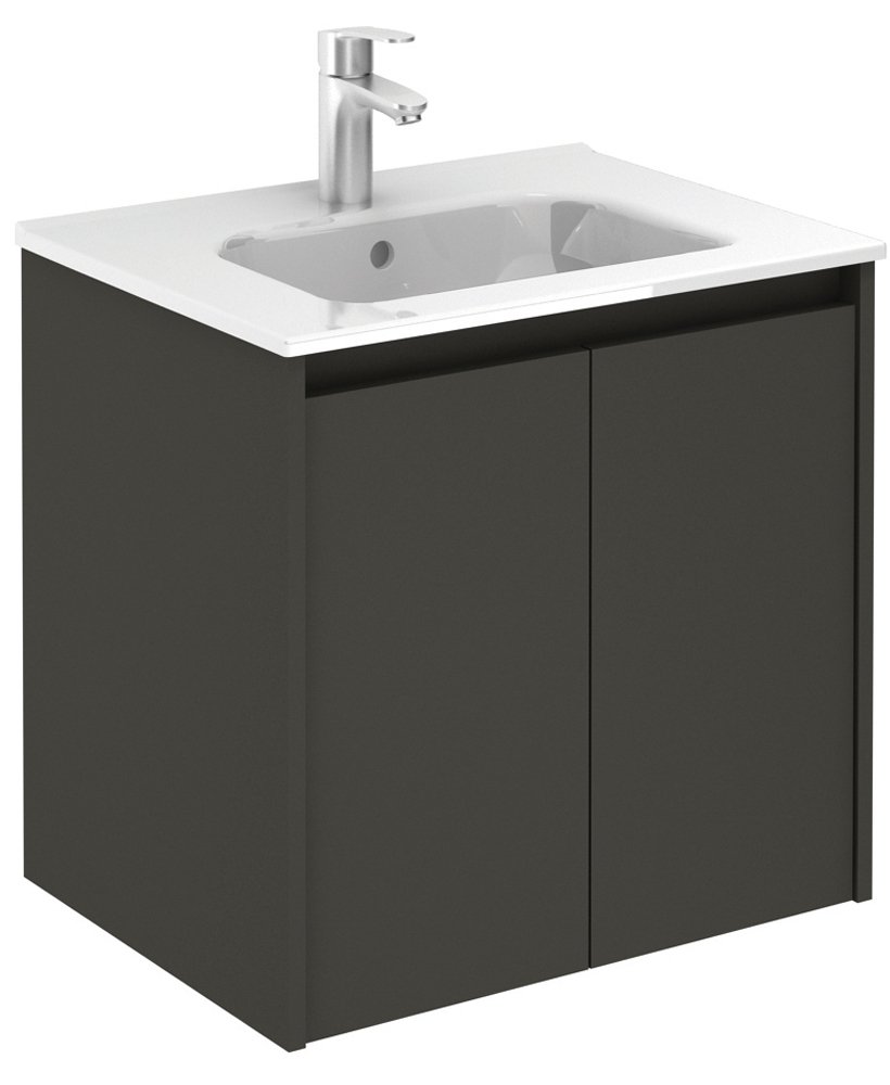 SMART GLOSS GREY 2 DOOR 60CM VANITY UNIT