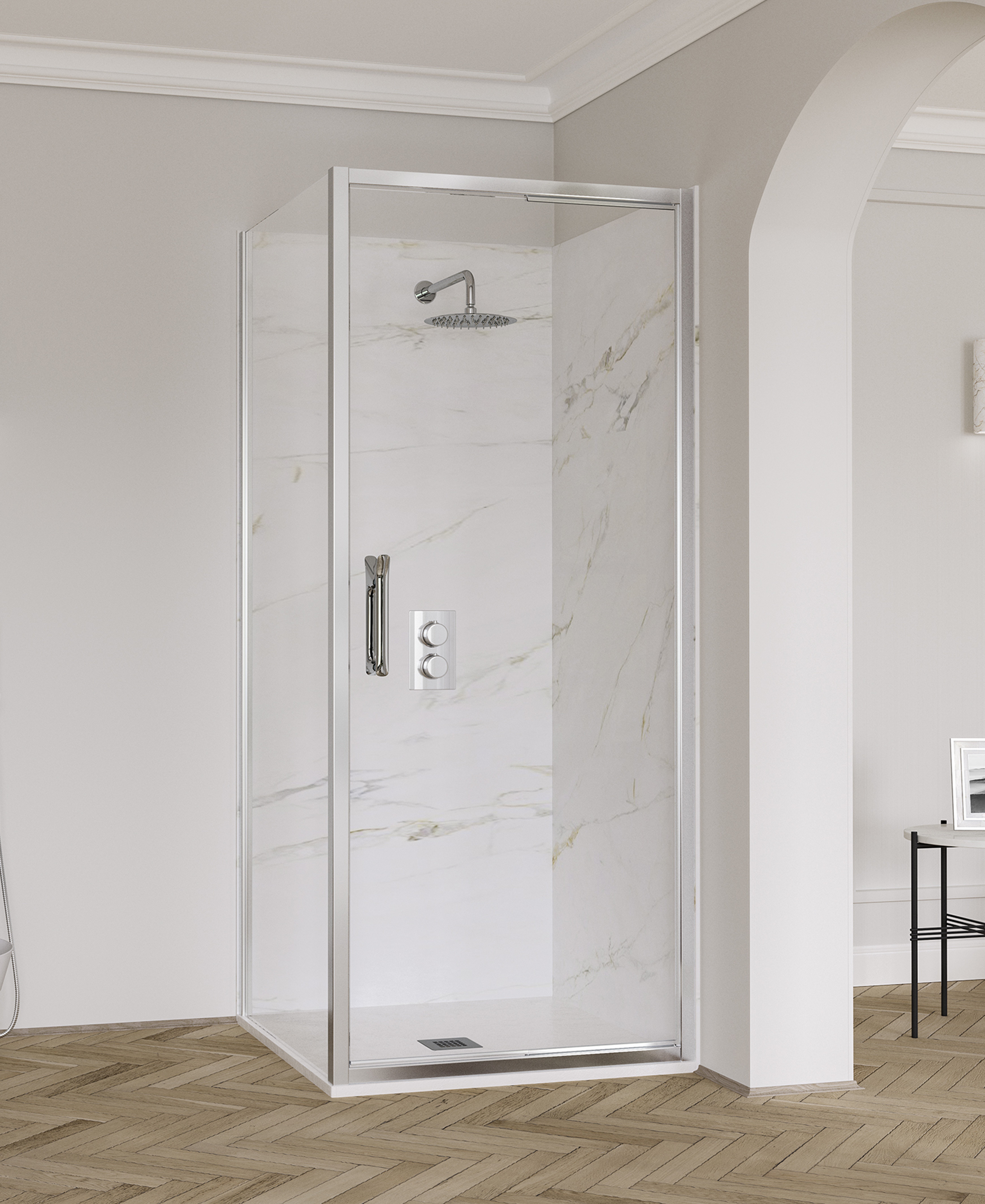 FLAIR ETO INFOLD DOOR 700MM CHROME