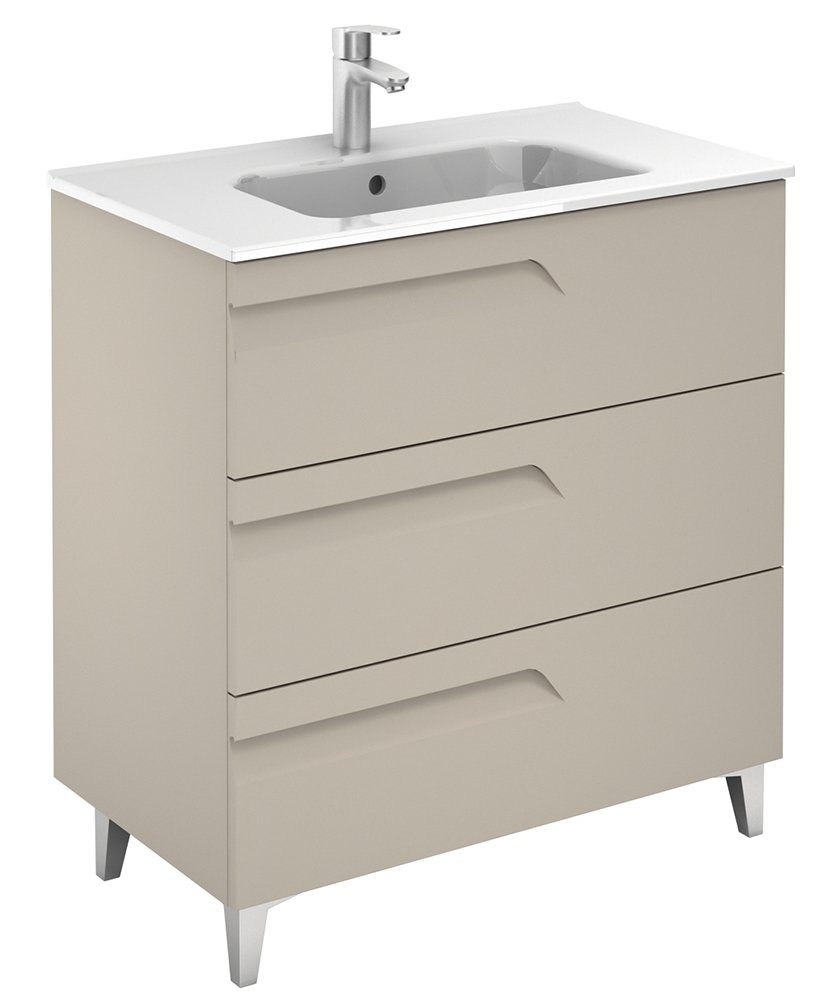 BRAVA SMOKEY MATT 3 DRAWER 80CM VANITY UNIT