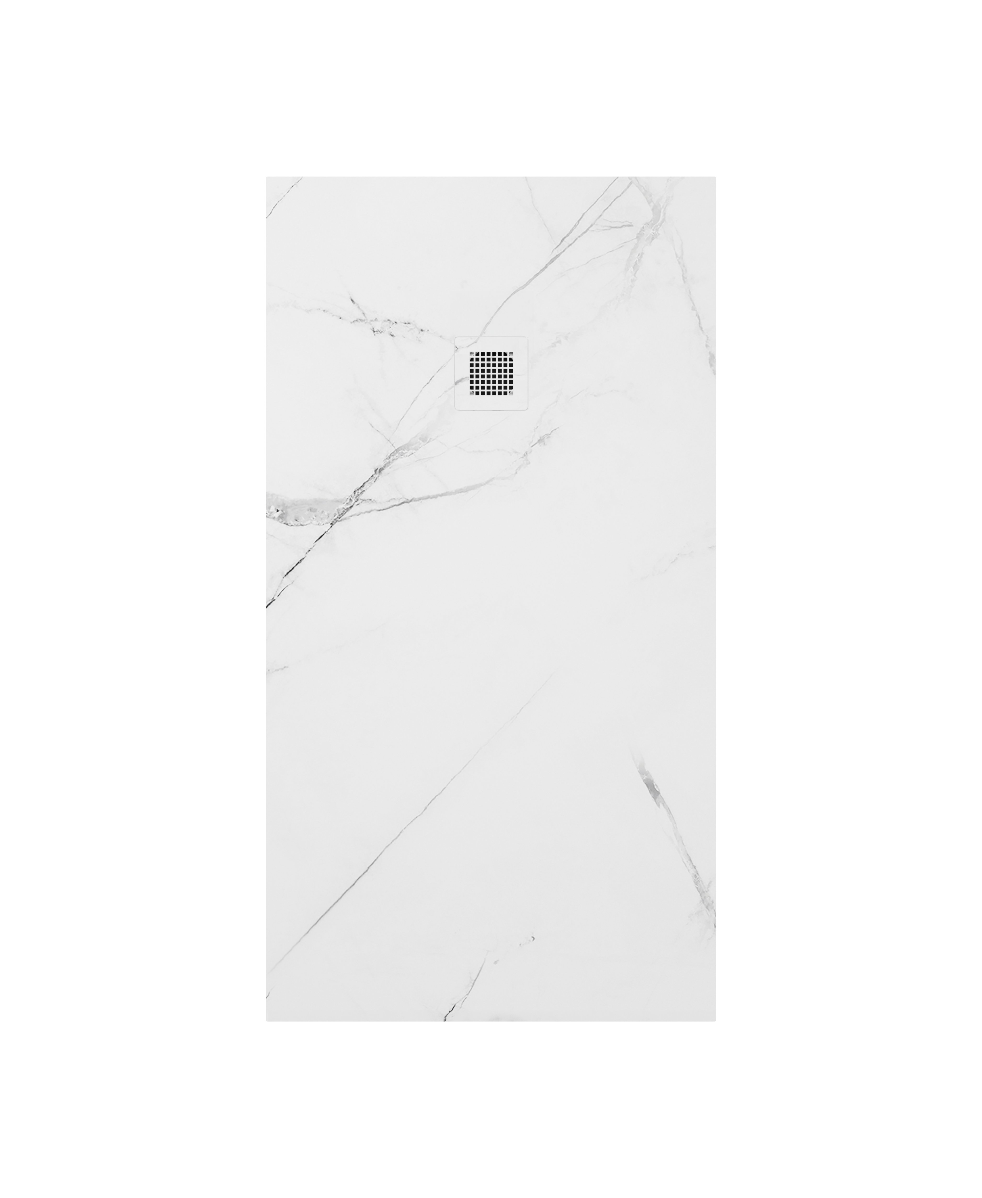 UNITY RECTANGLE 1500X800MM SHOWER TRAY WHITE MARBLE & WASTE