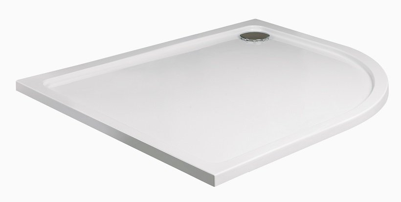 KRISTAL LOW PROFILE 1000x800 Offset Quadrant Shower Tray RH with FREE shower waste