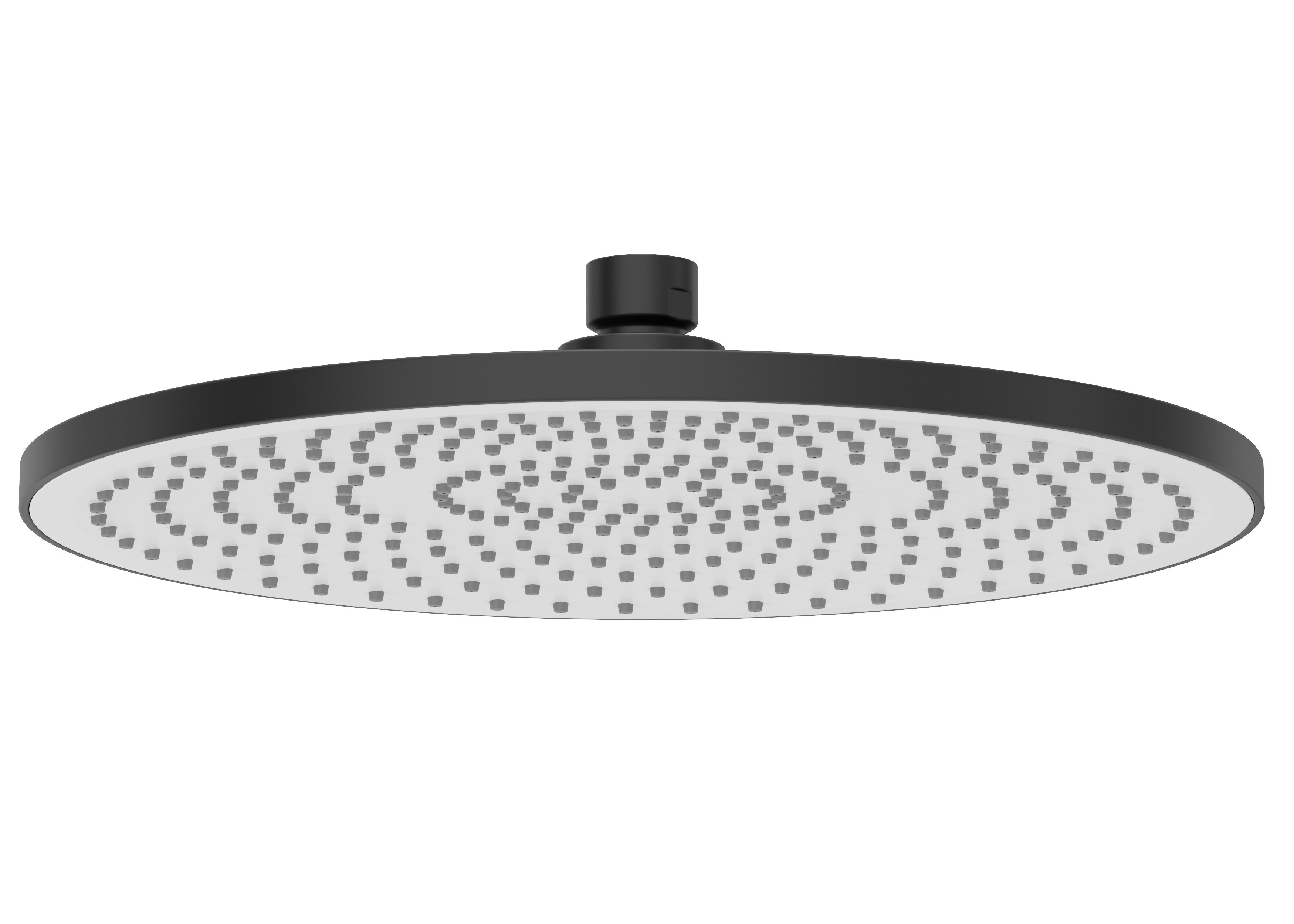 SYNC Round 250mm ABS White Face Plate Shower Head Matt Black