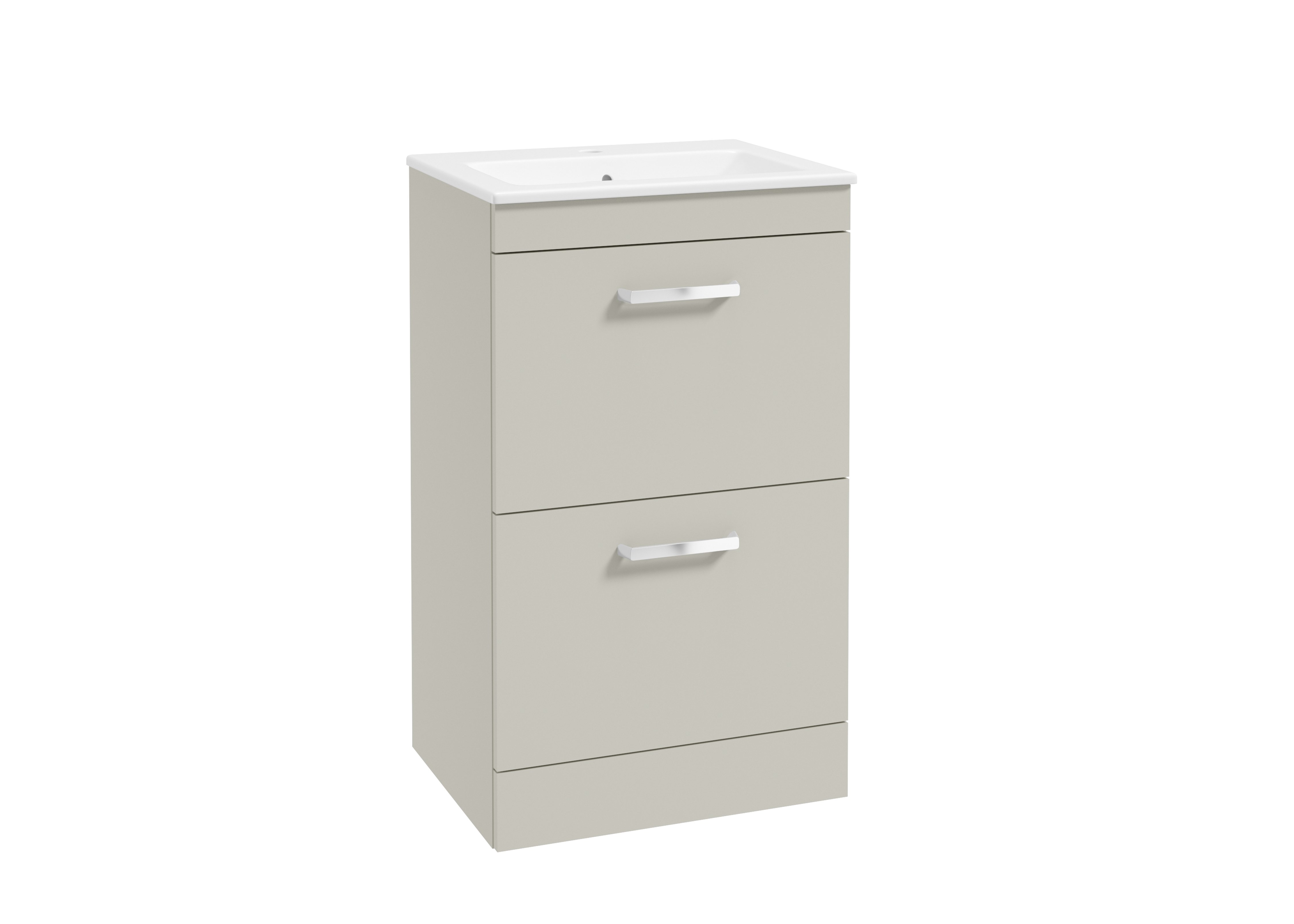 CORTA Floorstanding 50cm Two Drawer Unit Whispering Willow-Chrome Handles
