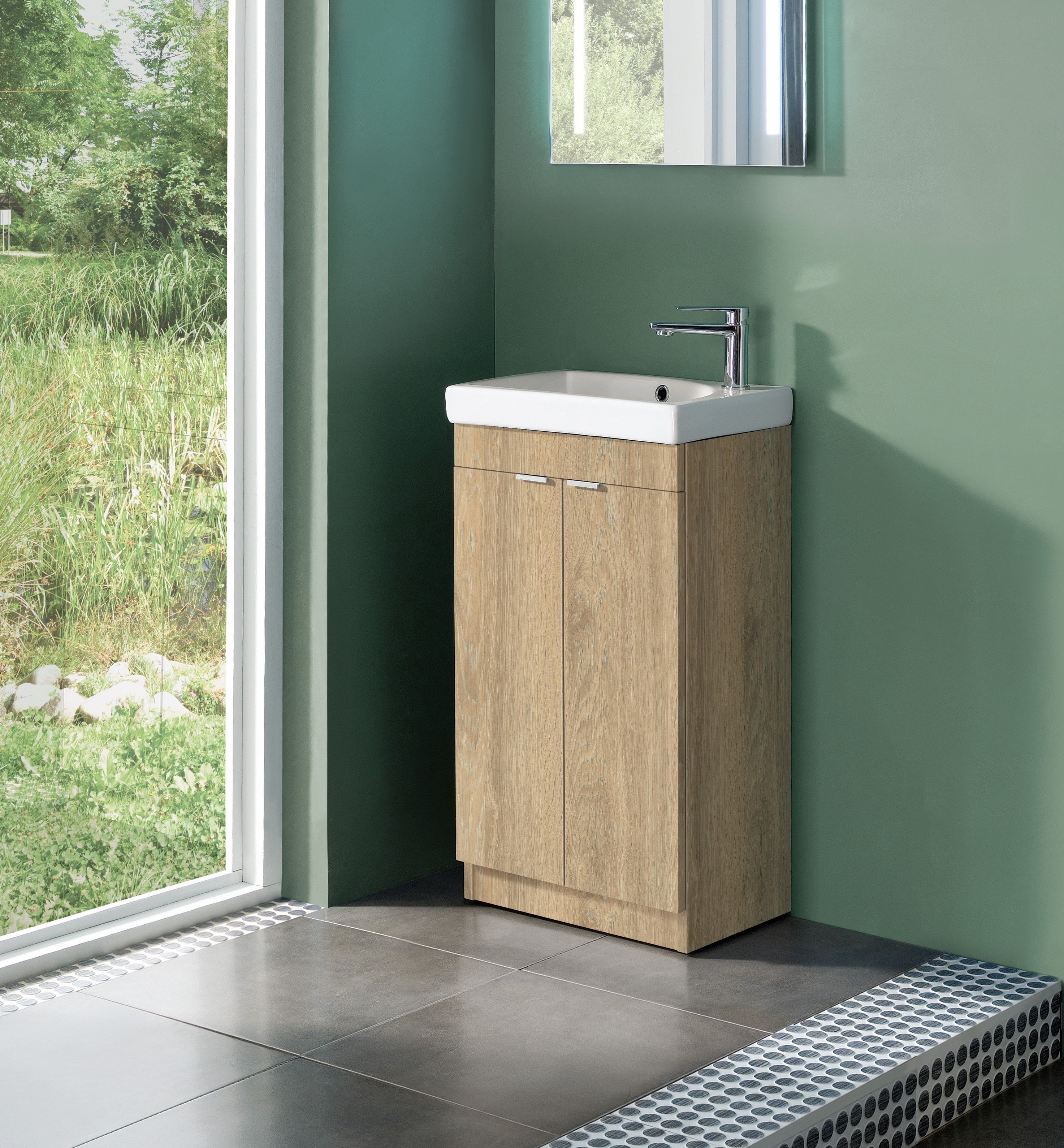 FARO 45CM DAVOS OAK WALL HUNG UNIT