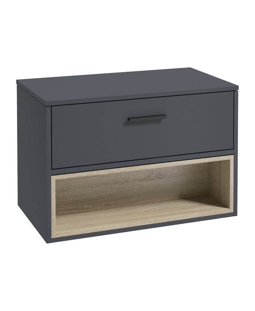 MALMO 80CM COUNTERTOP BASIN NIGHT SKY BLUE MATT - MATT BLACK HANDLE