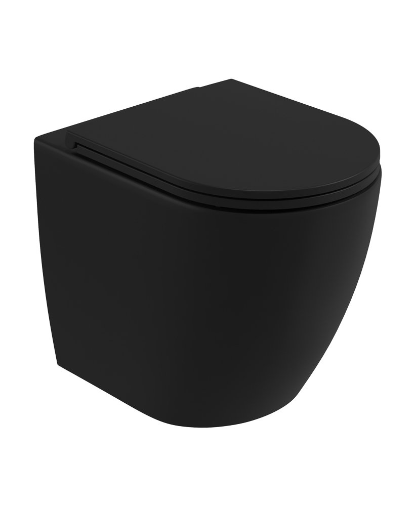 AVANTI Back To Wall Rimless WC & Seat - Carbon Black