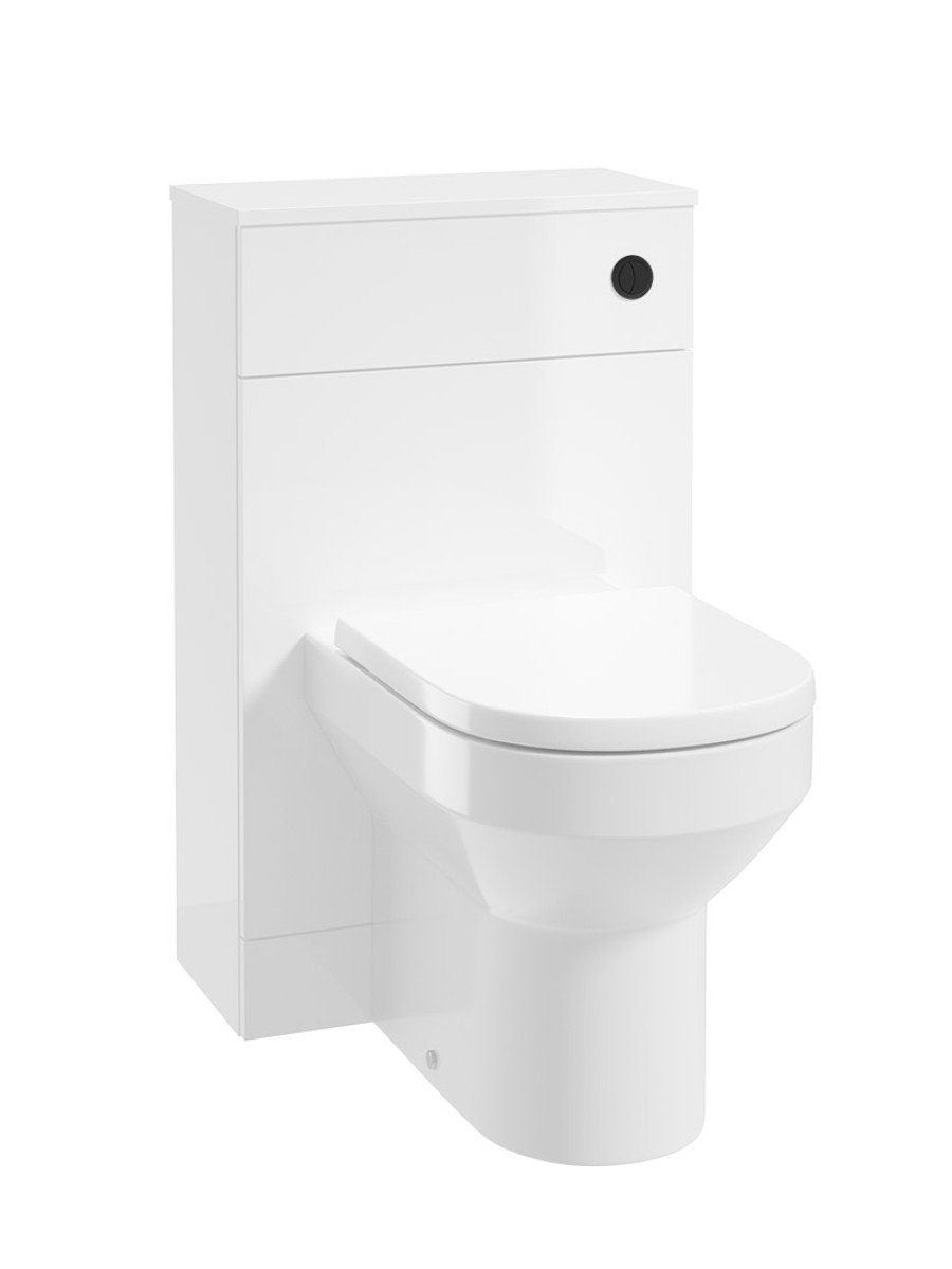 CORTA Back To Wall WC Unit Gloss White-Black Button