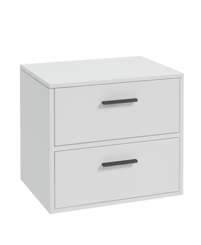 FINLAND 60cm Countetop Vanity Unit Matt White-Matt Black Handles