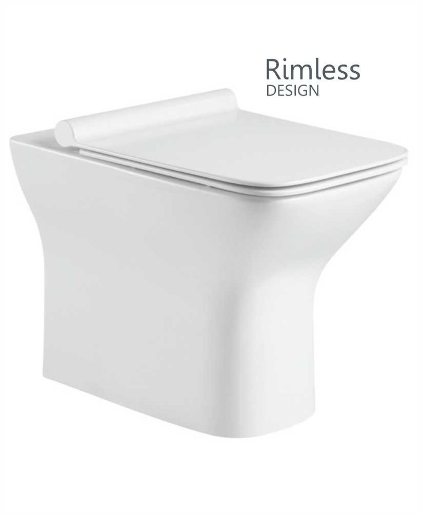 CLAIRE BACK TO WALL RIMLESS WC - SLIM SOFT CLOSE SEAT