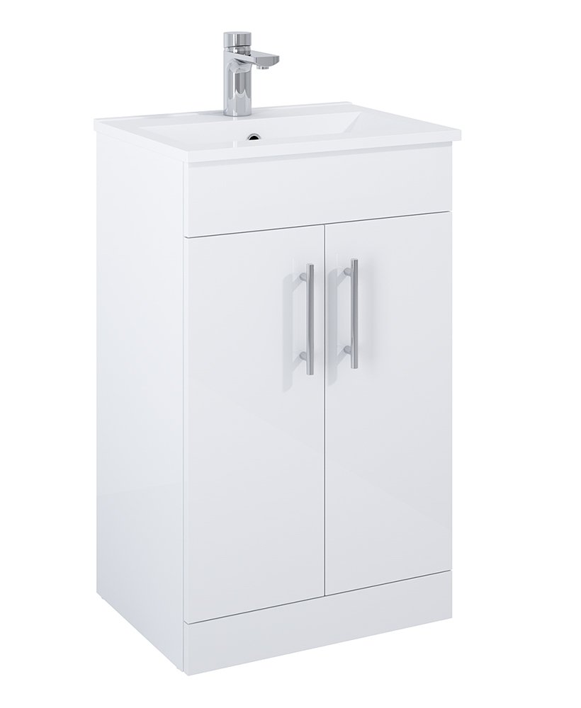 BELMONT SQUARE GLOSS WHITE 50CM VANITY UNIT