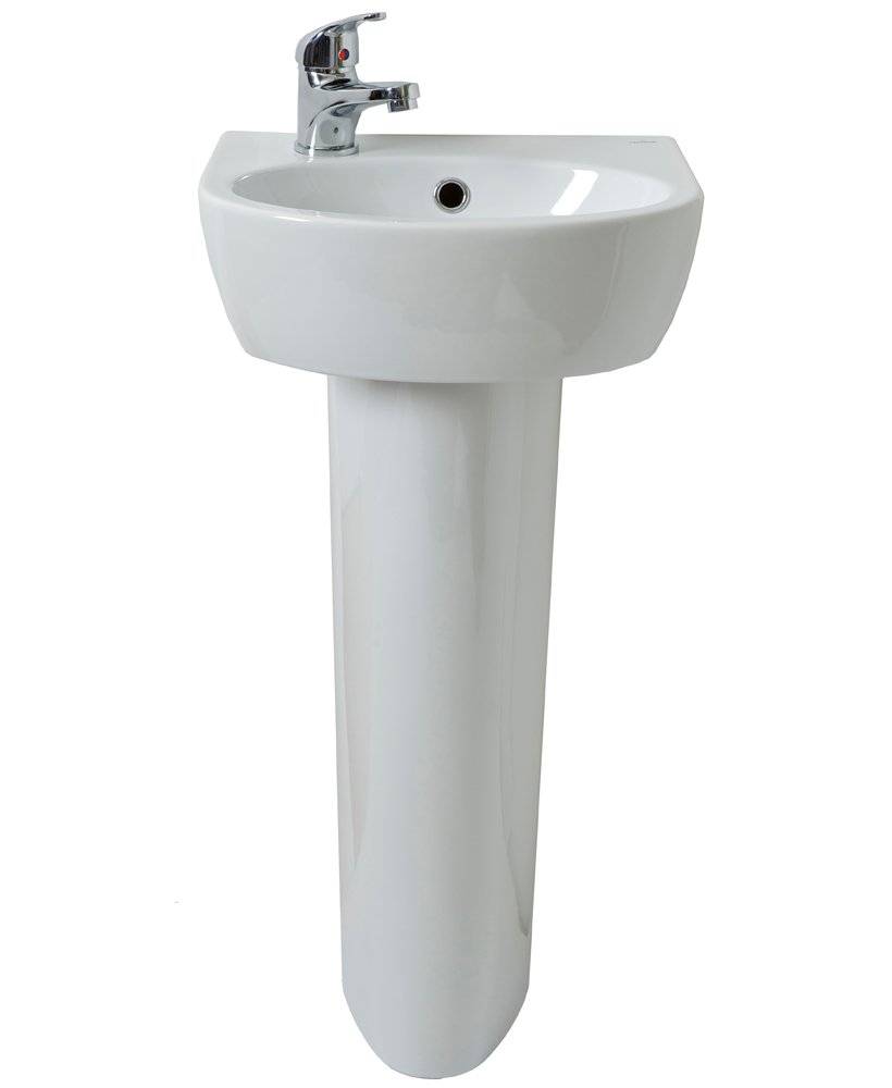 PARVA 40CM LH BASIN & FULL PEDESTAL