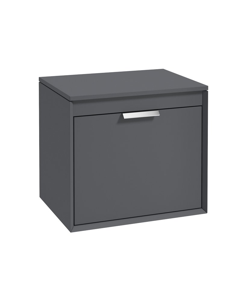 FJORD 60CM UNIT WITH COUNTER TOP CHROME HANDLE MATT MIDNIGHT GREY