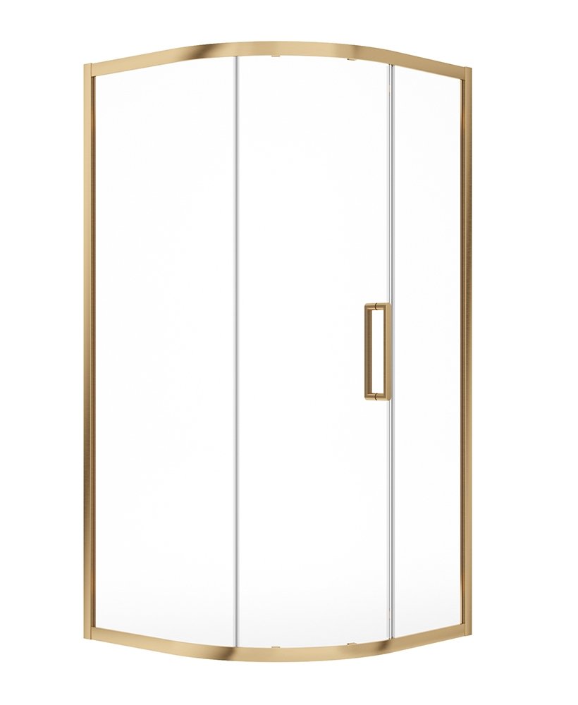 ASPECT 8MM FRAMED ONE DOOR QUADRANT 1000MM  BRUSHED GOLD