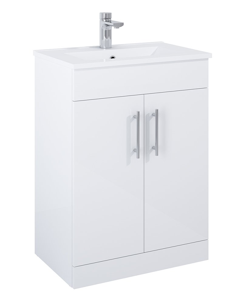 BELMONT SQUARE GLOSS WHITE 60CM VANITY UNIT
