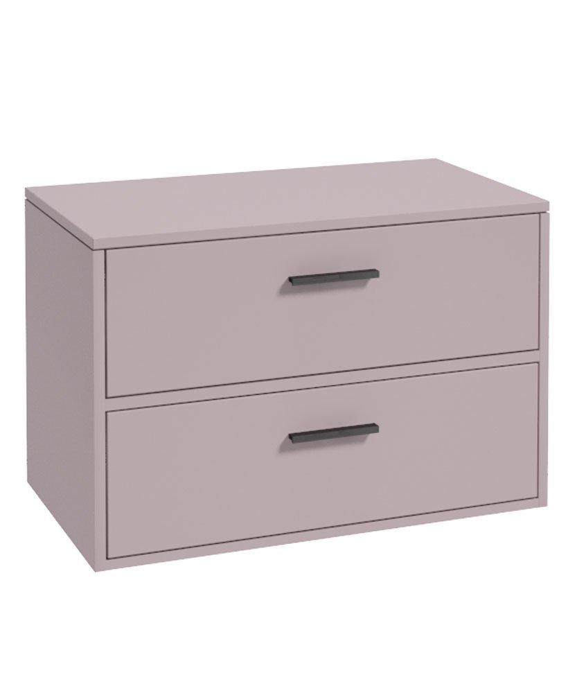 FINLAND 80cm Countetop Vanity Unit Matt Cashmere Pink-Matt Black Handles