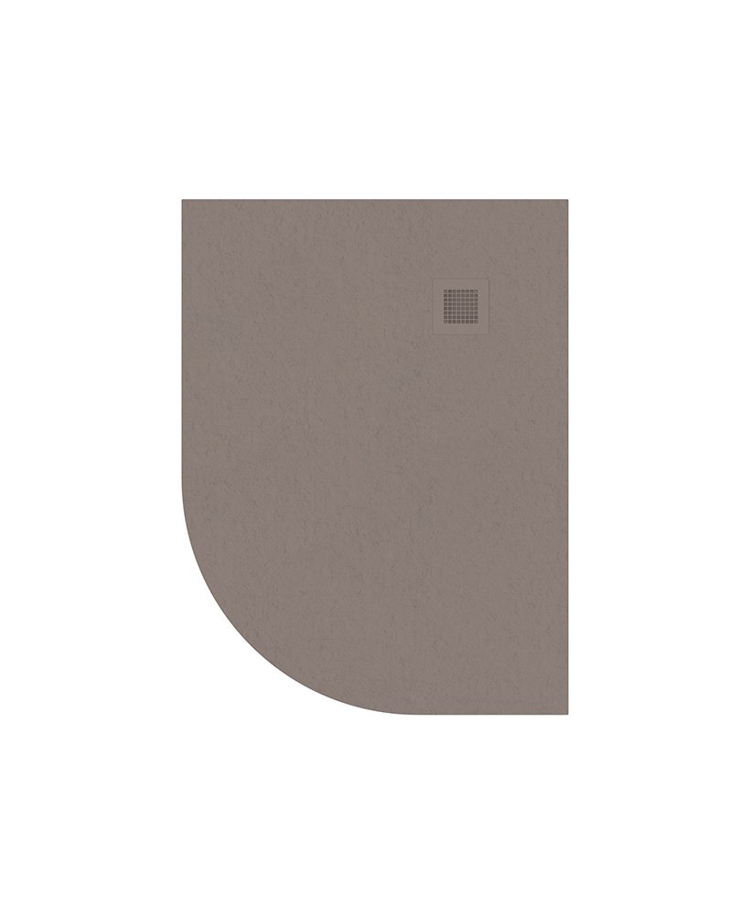 SLATE 1200x900 Offset Quadrant Shower Tray RH Taupe - Anti Slip