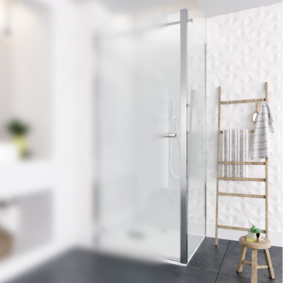 ORO SIDE PANEL 76CM BRIGHT SILVER WITH CLEAR GLASS