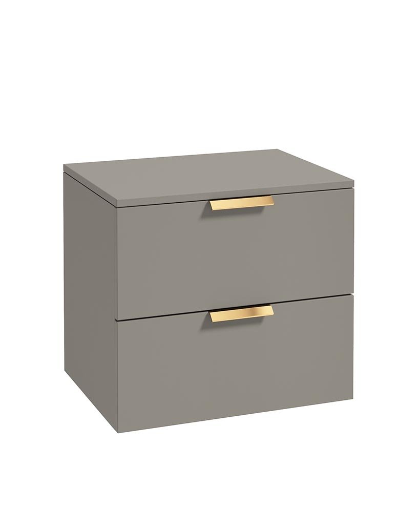 STOCKHOLM 60CM UNIT WITH COUNTER TOP GOLD HANDLE MATT KHAKI
