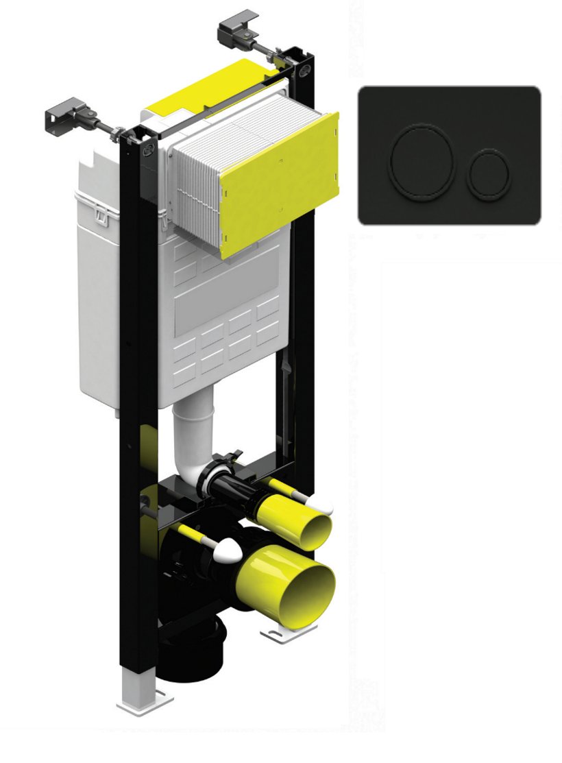 Large Fastfix Frame for Wall Hung WC fascia plate black