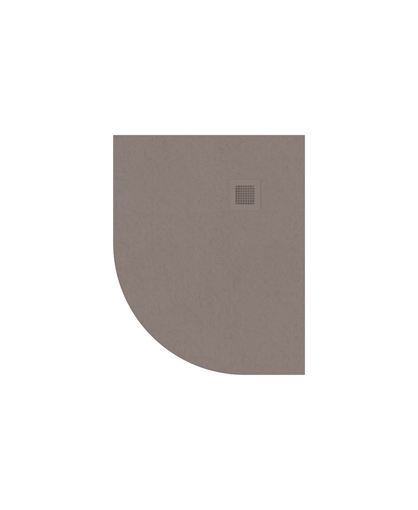 SLATE 1000x800 Offset Quadrant Shower Tray RH Taupe - Anti Slip