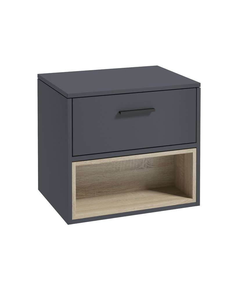 MALMO 60CM COUNTERTOP BASIN NIGHT SKY BLUE MATT - MATT BLACK HANDLE