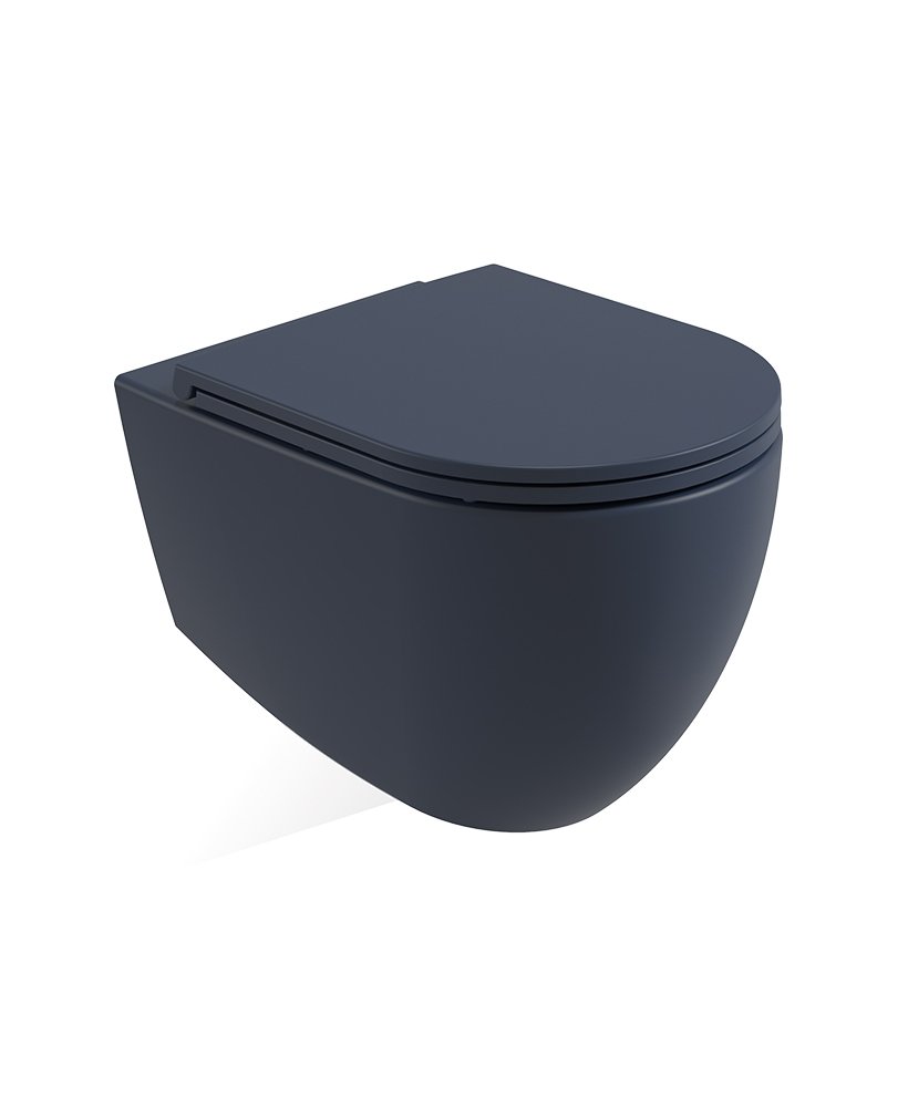 AVANTI Wall Hung Rimless WC & Seat - Parisian Blue