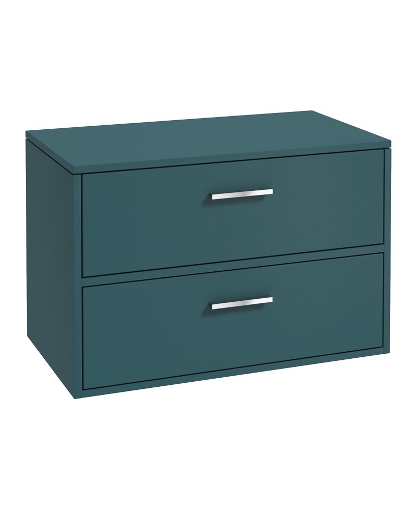FINLAND 80CM UNIT WITH COUNTER TOP CHROME HANDLE MATT OCEAN BLUE