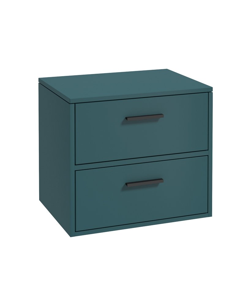 FINLAND 60CM UNIT WITH COUNTER TOP BLACK HANDLE MATT OCEAN BLUE