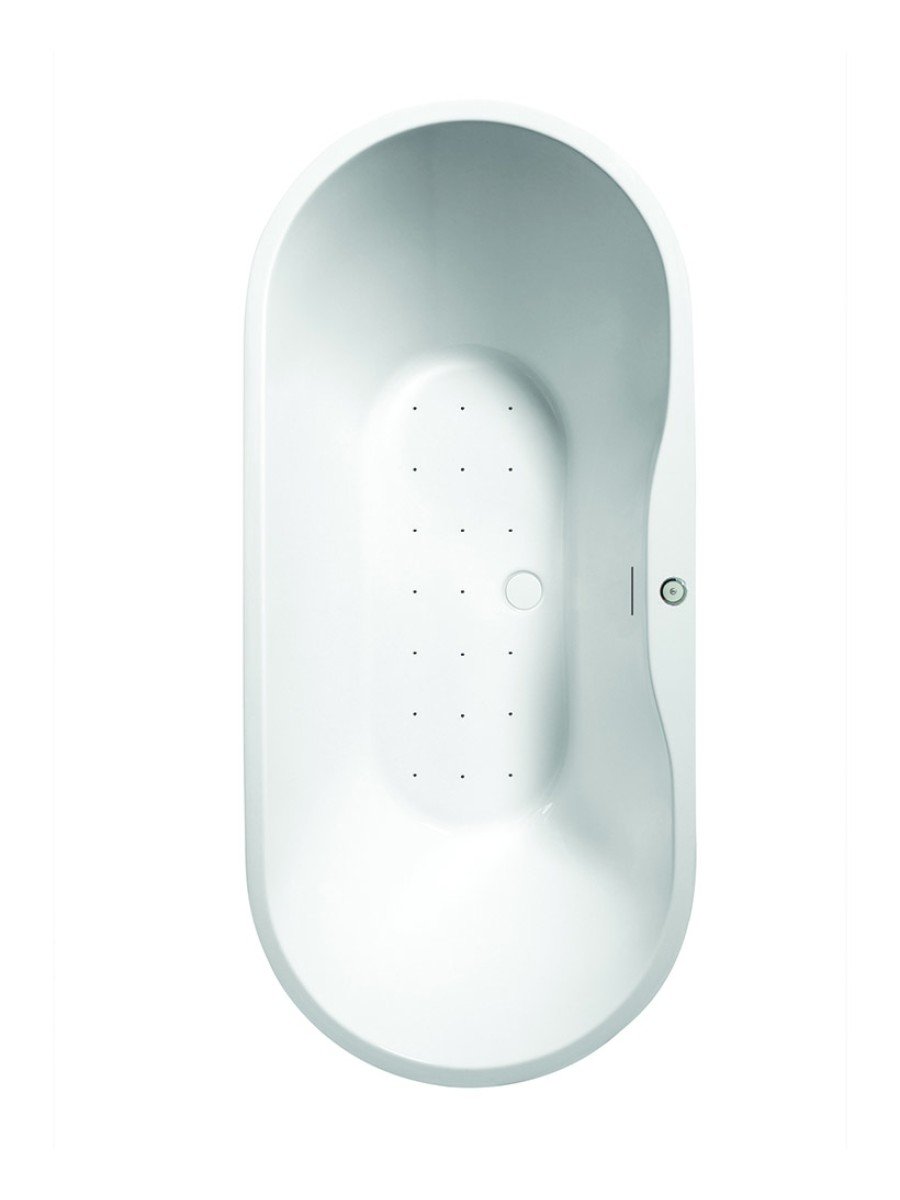 ANDREA 1655x745mm Freestanding Air Jet System Whirlpool Bath White