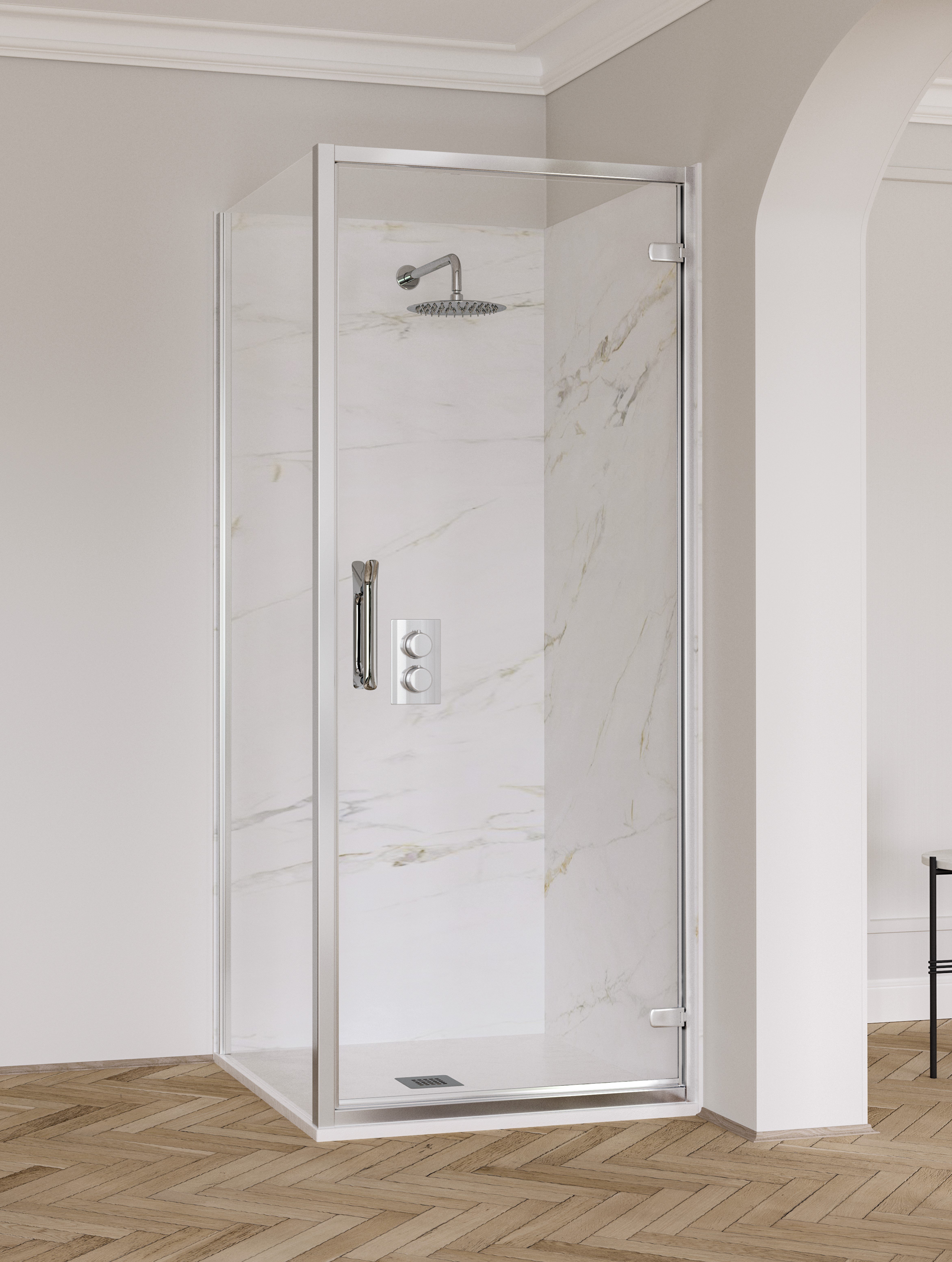 FLAIR ETO HINGE DOOR 800MM CHROME