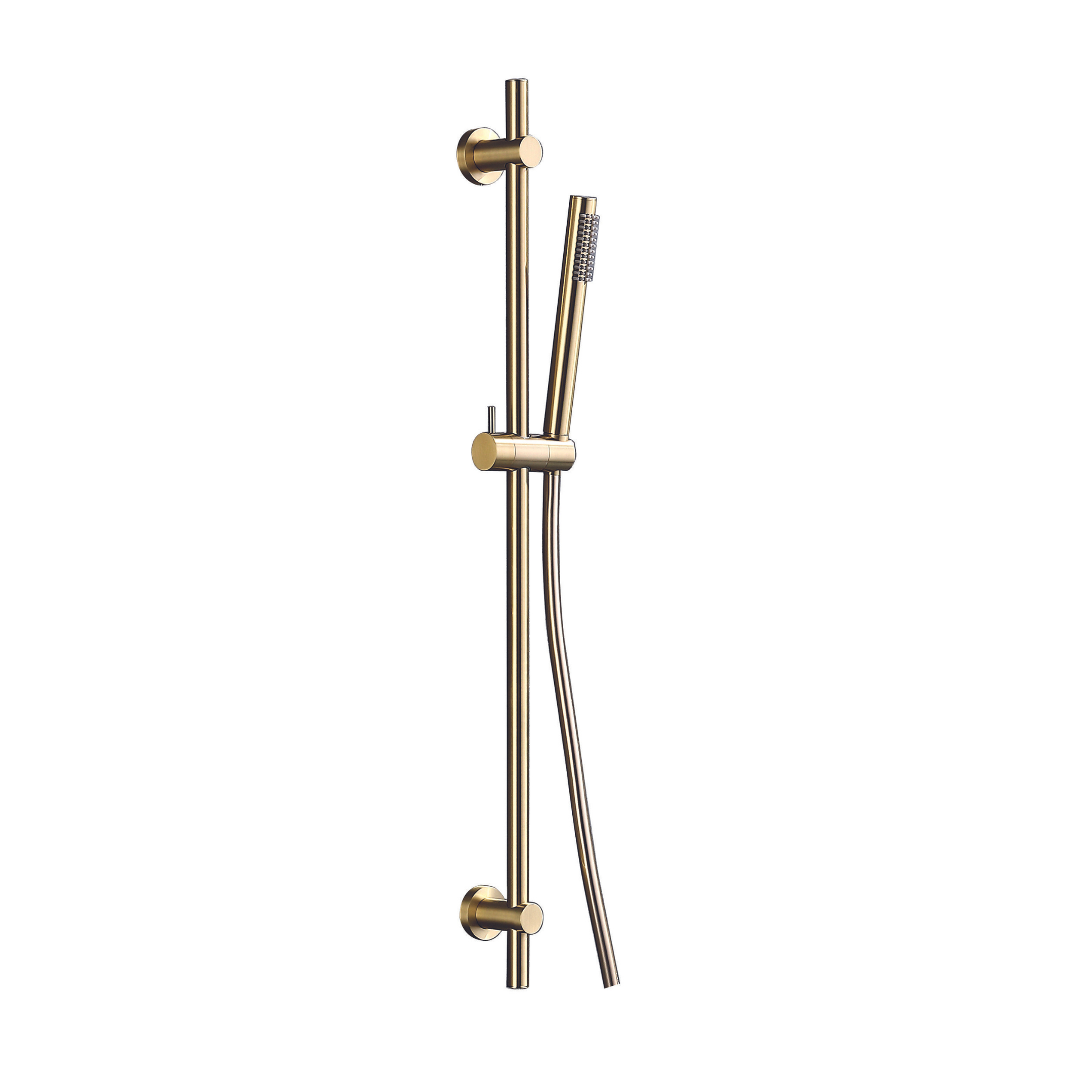 NOW ROUND PREMIUM SHOWER SLIDER RAIL KIT BRUSHED BRASS