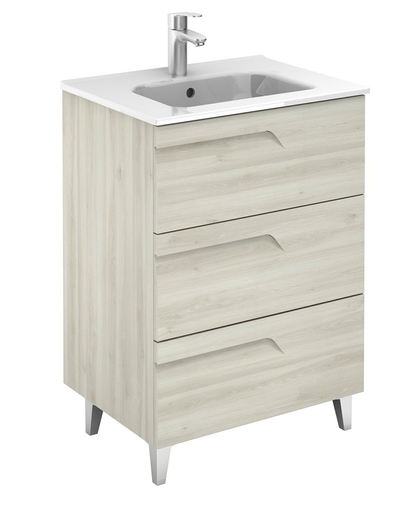 BRAVA NATURE WHITE 3 DRAWER 60CM VANITY UNIT