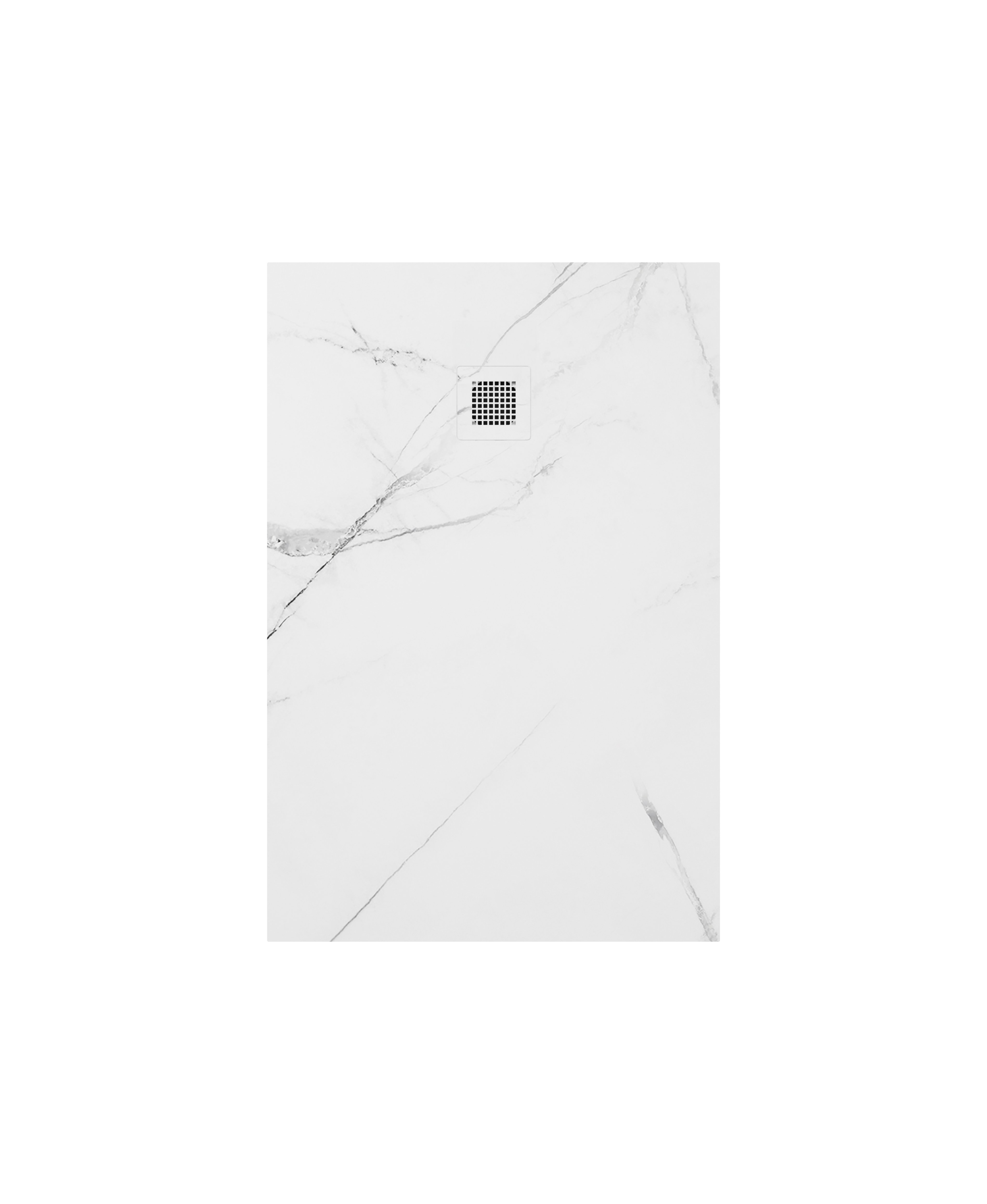 UNITY RECTANGLE 1200X800MM SHOWER TRAY WHITE MARBLE & WASTE