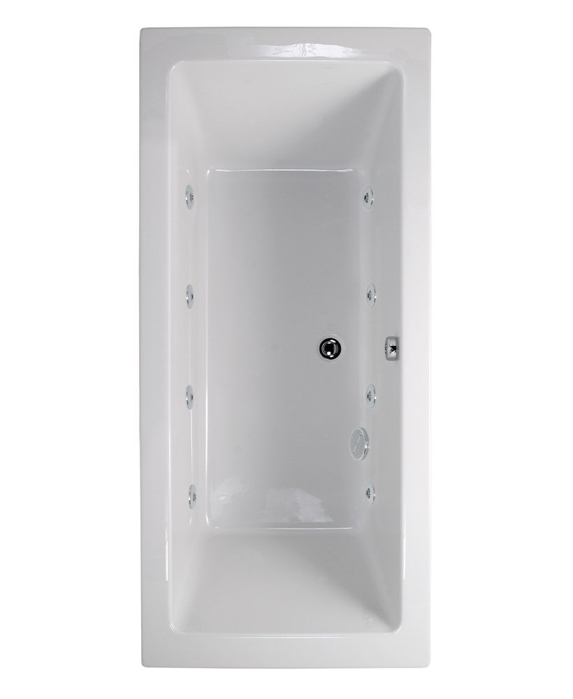 PACIFIC 1700X700MM DOUBLE ENDED 8 WHITE JET WHIRLPOOL BATH