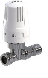 Straight Thermostatic Valve and Lockshield Set