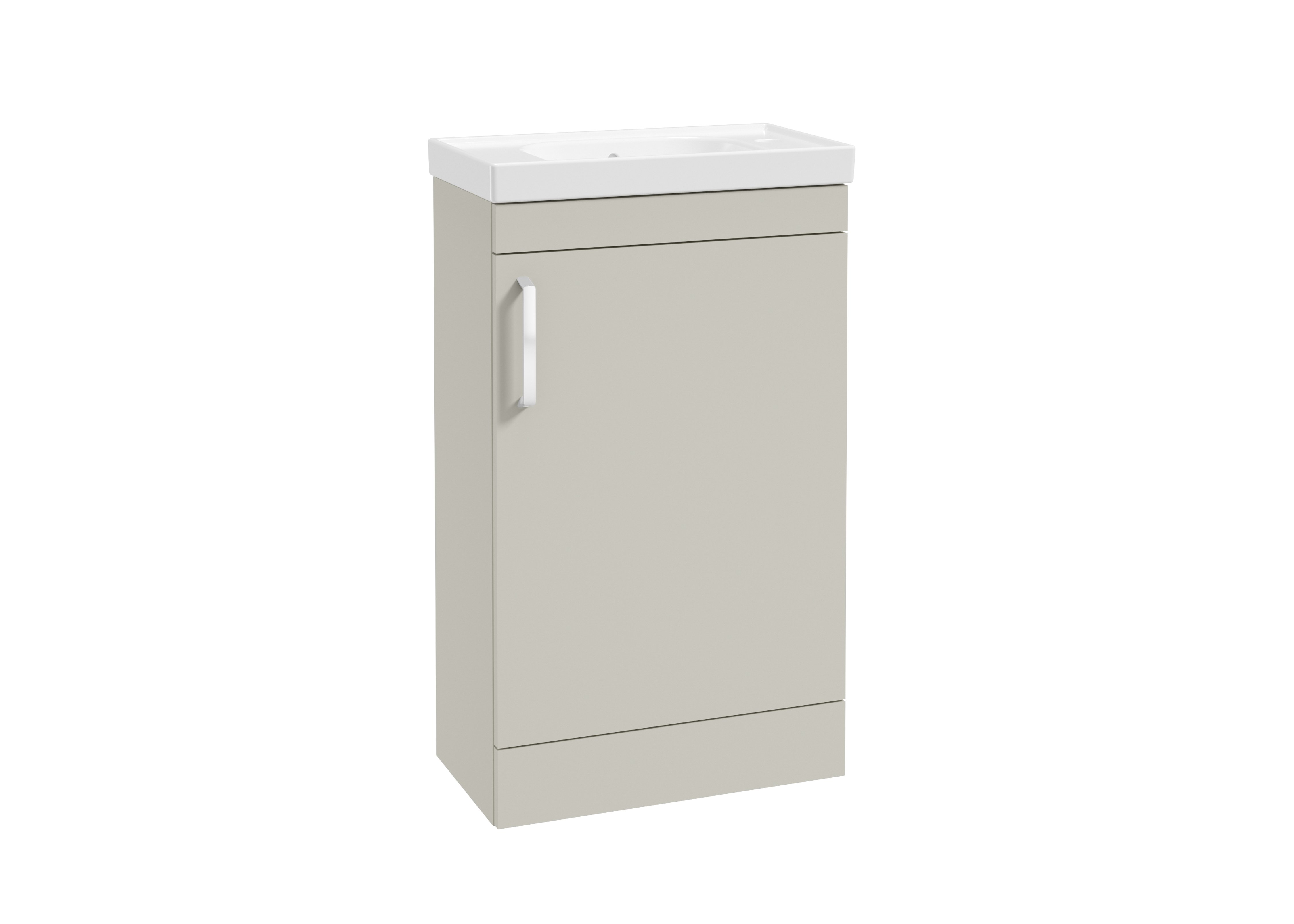 CORTA Floorstanding 50cm Single Door Compact Unit Whispering Willow-Chrome Ha