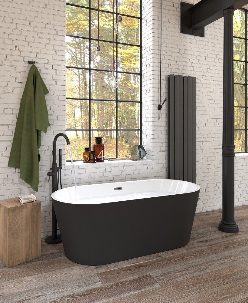 SIGNATURE Matt Black Freestanding Bath L1700 x W805