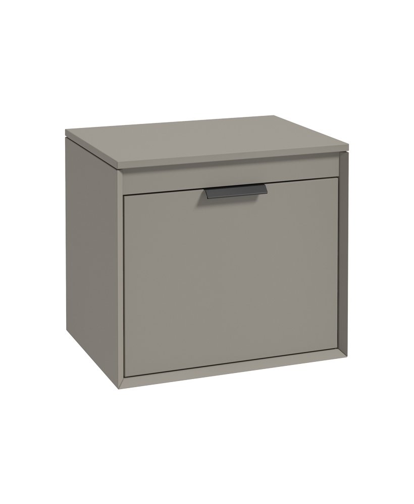 FJORD 60CM UNIT WITH COUNTER TOP BLACK HANDLE MATT KHAKI